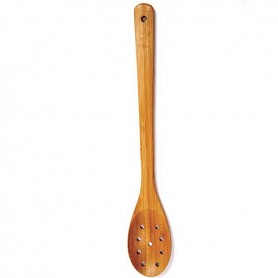 12" Bamboo Pointed Spoon with Holes