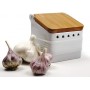 White Stoneware Garlic Keeper