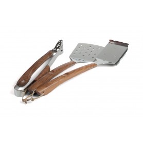 Gift of a 3-Piece Rosewood  BBQ Tool Set