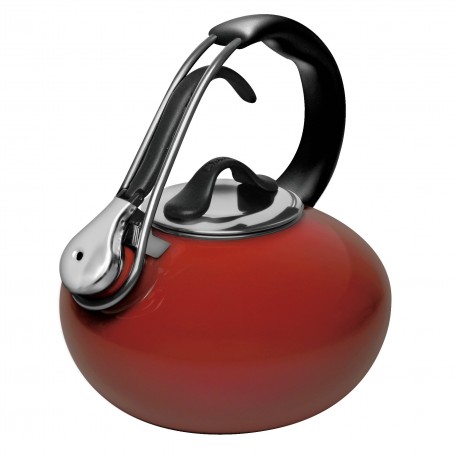 Gift of a Red 1.8 Quart Whistling Loop Tea Kettle