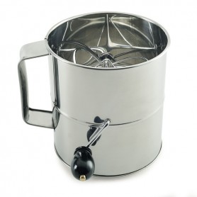 Gift of an 8 Cup Stainless Steel Hand Crank Sifter